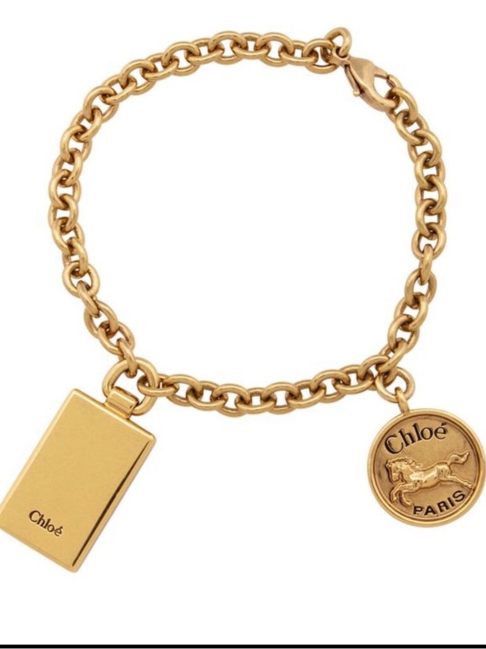 Gorgeous Chloé Gold Charm Chain Bracelet / Chloé Bag Charm